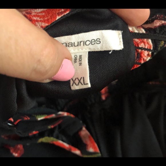 Maurice’s Black Floral Jumpsuit XXL - Picture 3 of 4